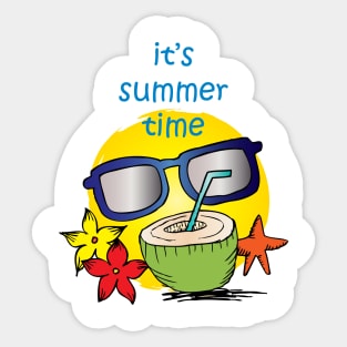 Summer time vector banner design Sticker